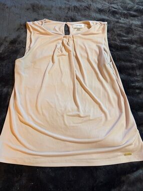 Calvin Klein Blush Sleeveless Pleated Neck Camisole
